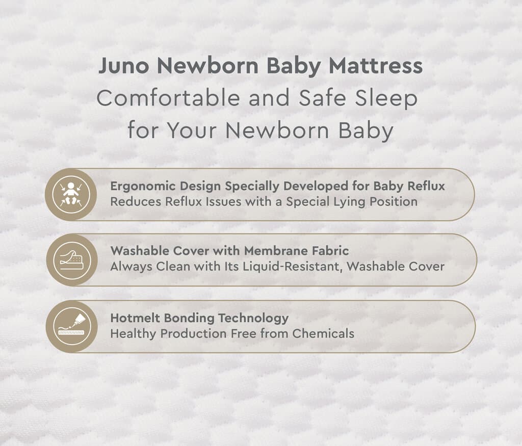 دۆشەکی منداڵانی Juno Newborn یاتاش بێدینگ - ٤٠x٨٠x٢٤ سم (سپی) — photo 6