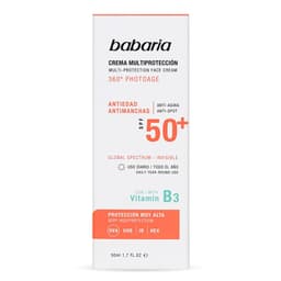 كريم الوجه متعدد الحماية Babaria SPF50+ مع فيتامين B3 (50مل) — photo 1