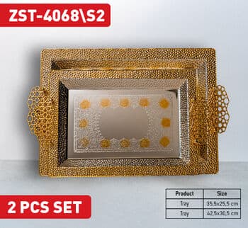 Zio Service Tray - ZST-4068\S2 (Silver/Gold)