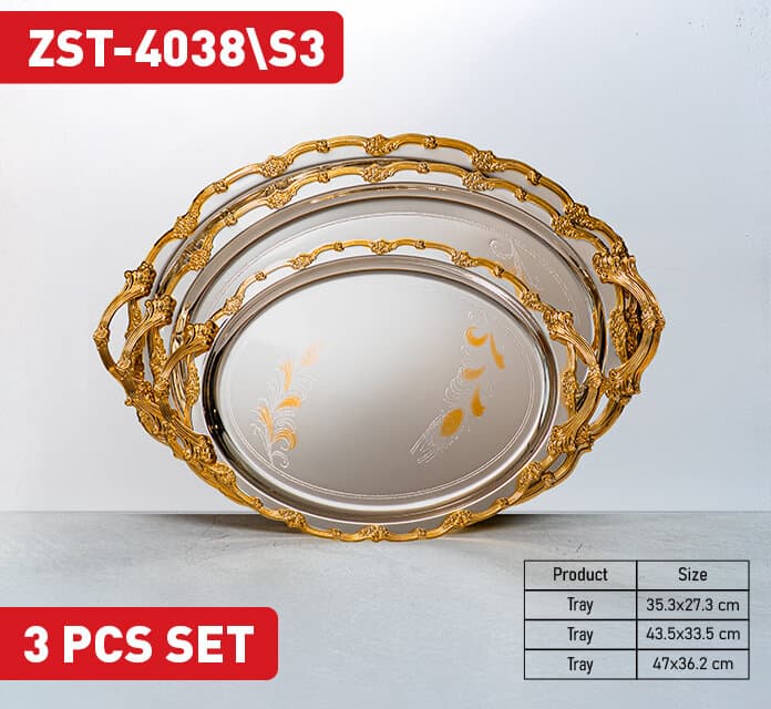 تەبەقی خزمەتکردنی زیۆ - ZST-4038\S3 (زیوەیی/ئاڵتونی)