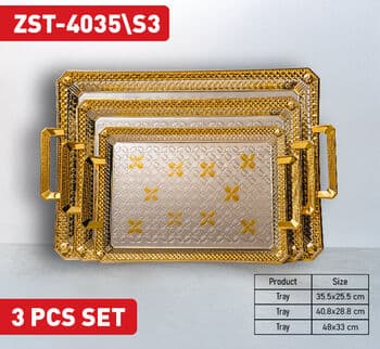 Zio Service Tray - ZST-4035\S3 (Silver/Gold)