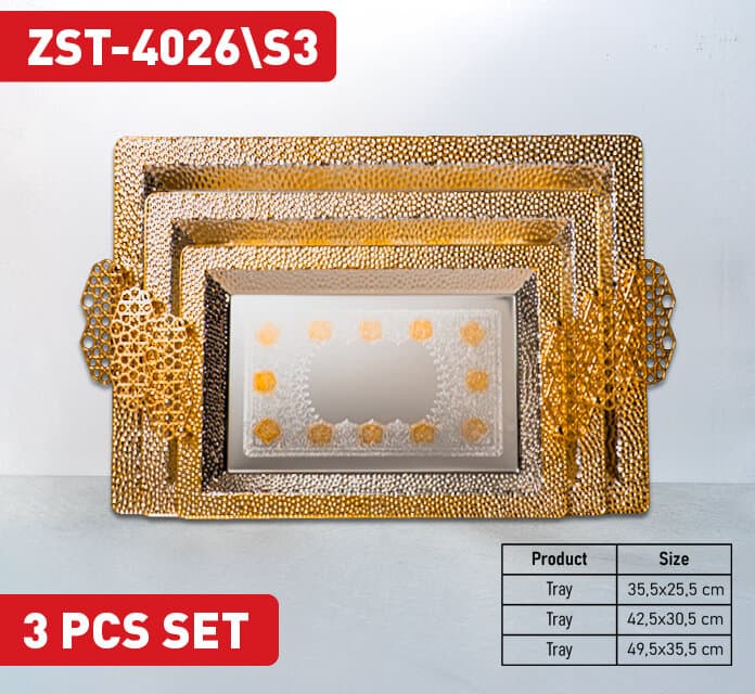 Zio Service Tray - ZST-4026\S3 (Silver/Gold)
