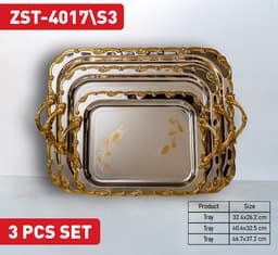 صينية خدمة زيو - ZST-4017\S3 (فضي/ذهبي) — photo 1