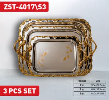 Zio Service Tray - ZST-4017\S3 (Silver/Gold)