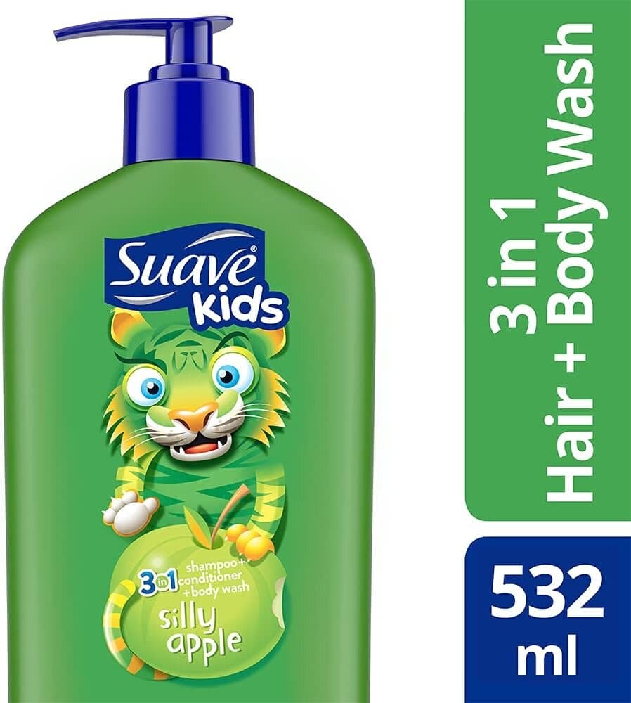 Suave 3In1 Shampoo Conditioner Body Wash Kids Silly Apple - 532ml — photo 2