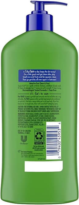Suave 3In1 Shampoo Conditioner Body Wash Kids Silly Apple - 532ml — photo 3