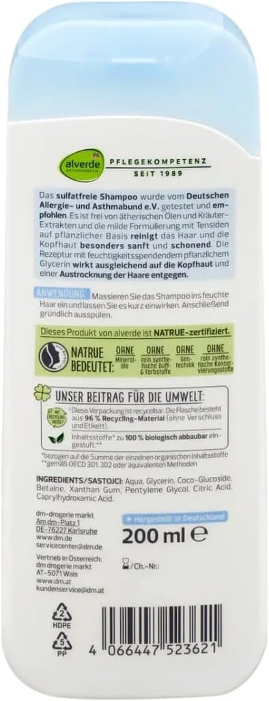 alverde Naturkosmetik shampoo ultra sensitive - 200ml — photo 2
