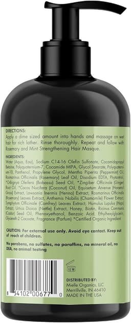 Mielle Rosemary Mint Strengthening Shampoo Infused with Biotin Cleanser - 355ml — photo 2