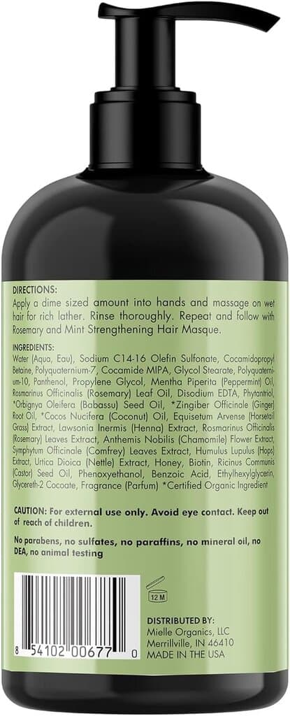 Mielle Rosemary Mint Strengthening Shampoo Infused with Biotin Cleanser - 355ml — photo 2