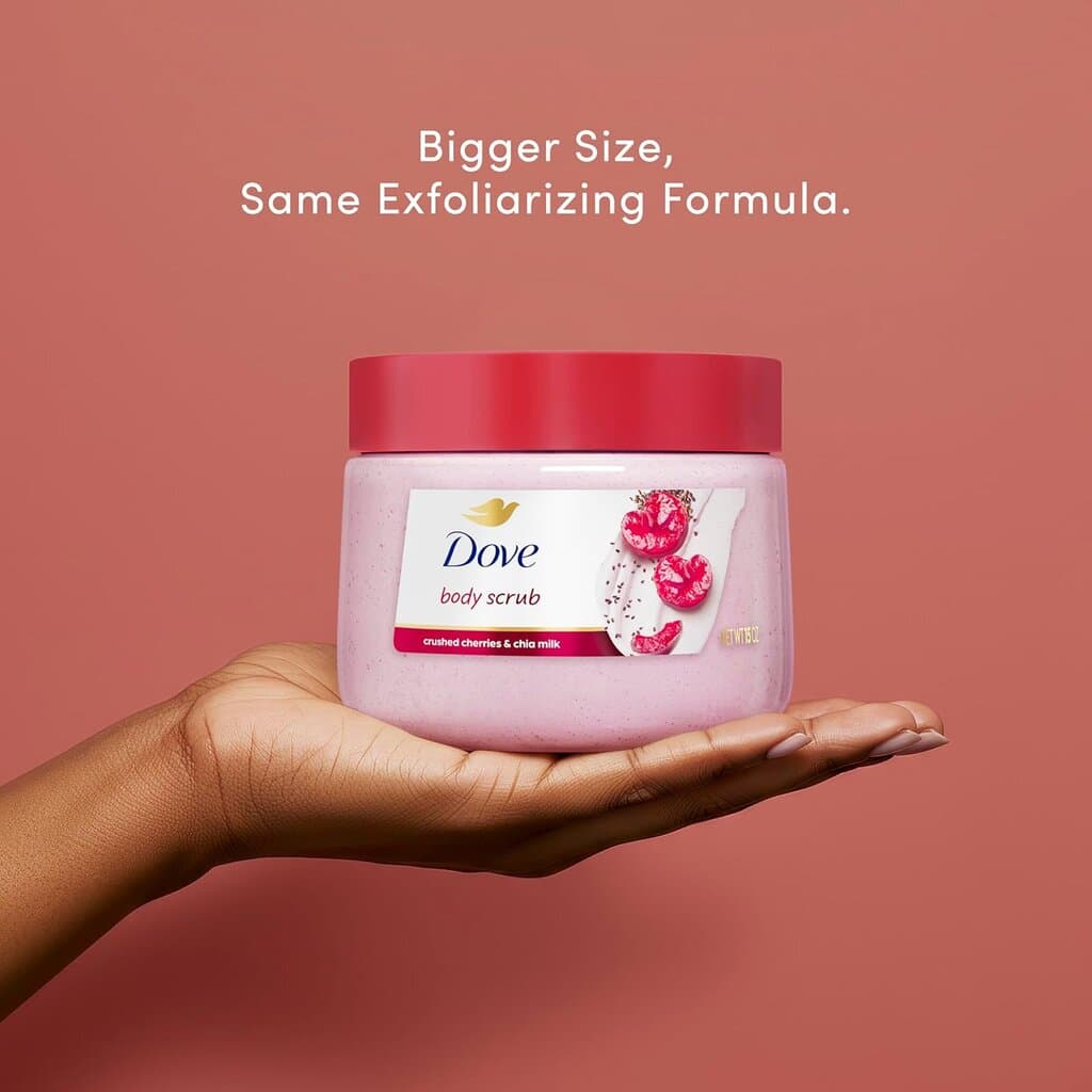 Dove Cherry & Chia Milk Body Scrub Exfoliates and Deeply Nourishes for Smooth, Radiant Skin - 15oz 4