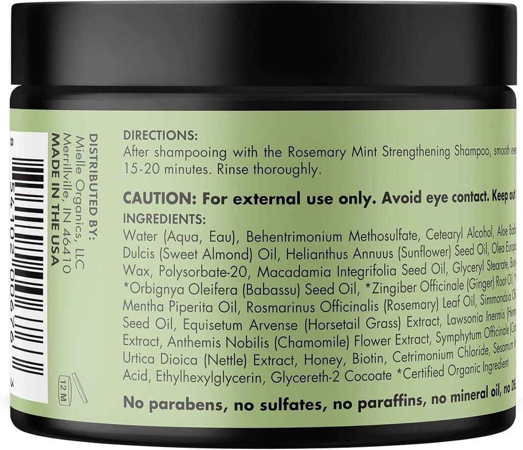 Mielle Rosemary Mint Strengthening Hair Masque - 340g — photo 2