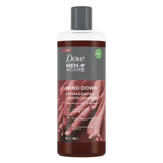 Dove Men+Care Wind Down Ashwagandha + White Lavender Stress Relief Face & Body Wash
