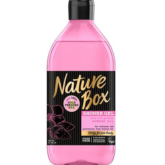 Nature Box Almonds Vitamin antioxidant shower gel with 100% cold pressed almond oil, suitable for vegans - 385ml