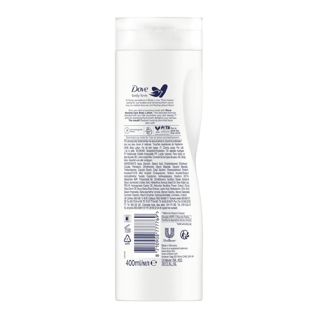 Dove Glowing Care With Lotus Flower and Rice Milk Body Lotion - 400ml — photo 2