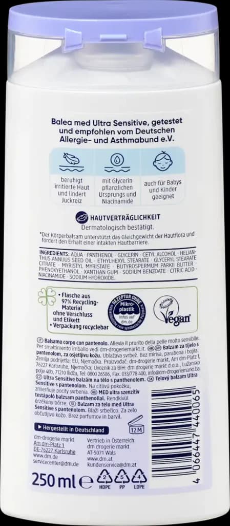 Balea med Body balm Ultra Sensitive Panthenol - 250ml — photo 2