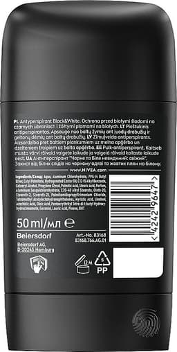 Nivea Men Black & White Invisible Fresh 48H Antiperspirant Stick - 50ml — photo 2