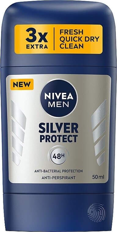 Nivea Men Silver Protect 48H Antiperspirant Stick - 50ml 1