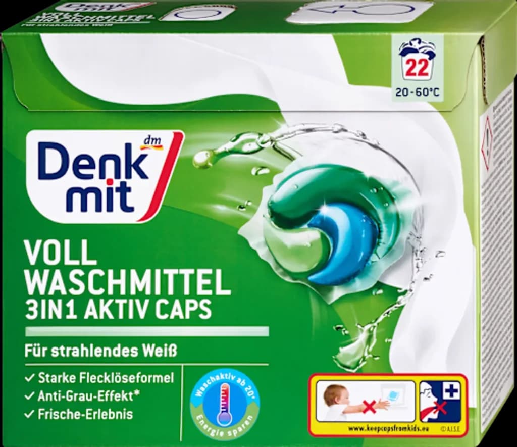 Denkmit 3-in-1 Active Capsules Laundry Detergent - 594g 1