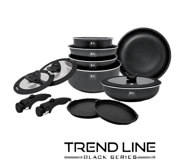 سێتی قاپی ئەلومینیومی زیۆ - ZCS-8913\6S24 (ڕەش)