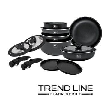 Zio Aluminium Casserole Set - ZCS-8913\6S24 (Black)