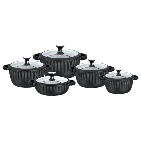 Zio Aluminium Casserole Set - ZCS-8700\5S32 (Black)