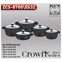 Zio Aluminium Casserole Set - ZCS-8700\5S32 (Black) — photo 2