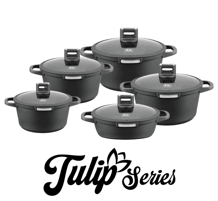 Zio Aluminium Casserole Set - ZCS-8620\5S32 (Gray)