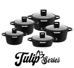 Zio Aluminium Casserole Set - ZCS-8610\5S32 (Black) — photo 1