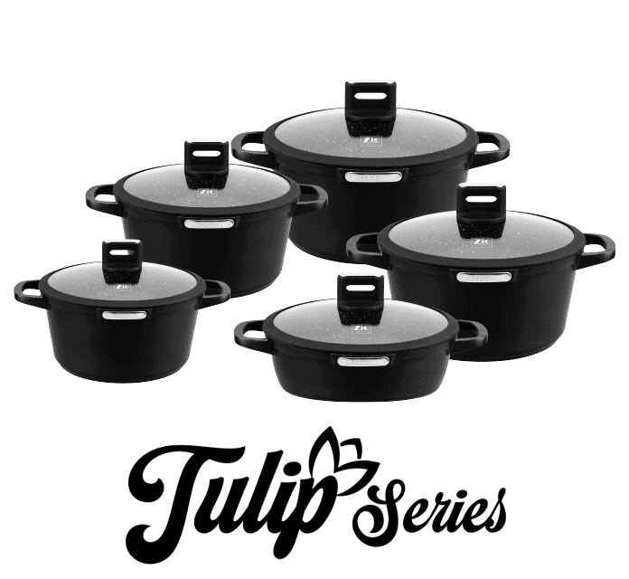 Zio Aluminium Casserole Set - ZCS-8610\5S32 (Black)