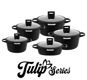 Zio Aluminium Casserole Set - ZCS-8610\5S32 (Black)