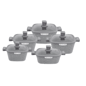 Zio Aluminium Casserole Set - ZCS-8555\5S32 (Gray)