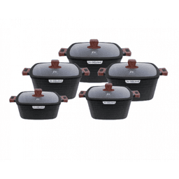 Zio Aluminium Casserole Set - ZCS-8550\5S32 (Black) — photo 1
