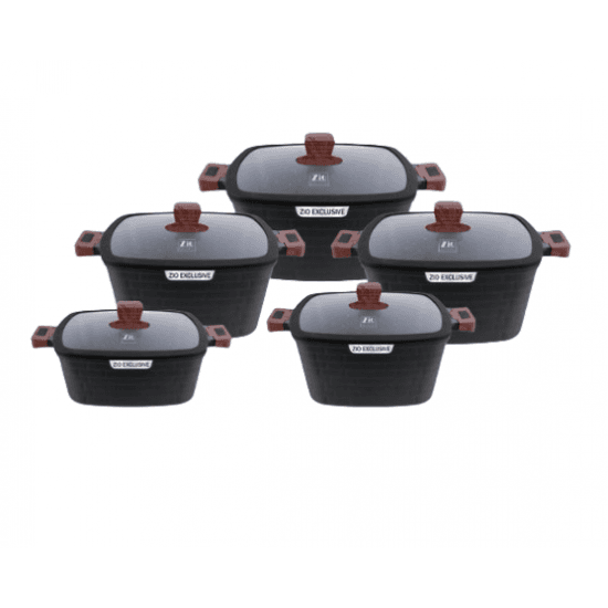 Zio Aluminium Casserole Set - ZCS-8550\5S32 (Black)