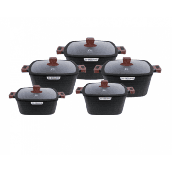 Zio Aluminium Casserole Set - ZCS-8550\5S32 (Black)