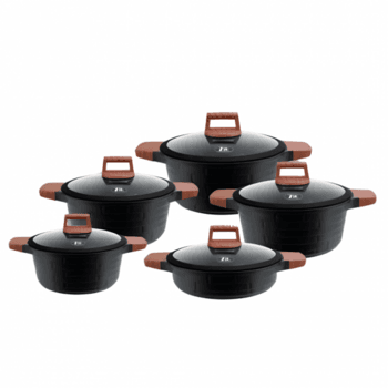 Zio Aluminium Casserole Set - ZCS-8530\5S32 (Black)