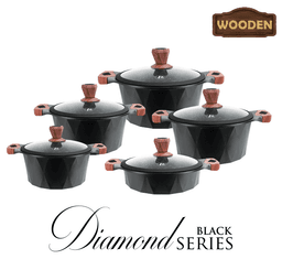 Zio Aluminium Casserole Set - ZCS-8510\5S32 (Black) — photo 1