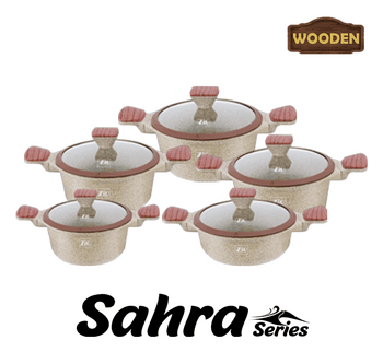 Zio Aluminium Casserole Set - ZCS-8570\5S32 (Beige)