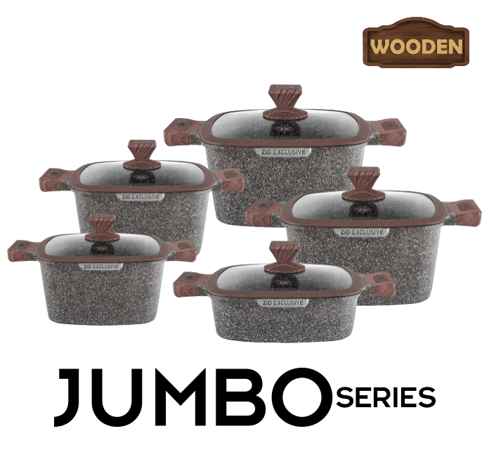 Zio Aluminium Casserole Set - ZCS-8300\5S32 (Gray)