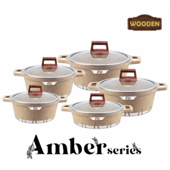 Zio Aluminium Casserole Set - ZCS-7140 (Beige)