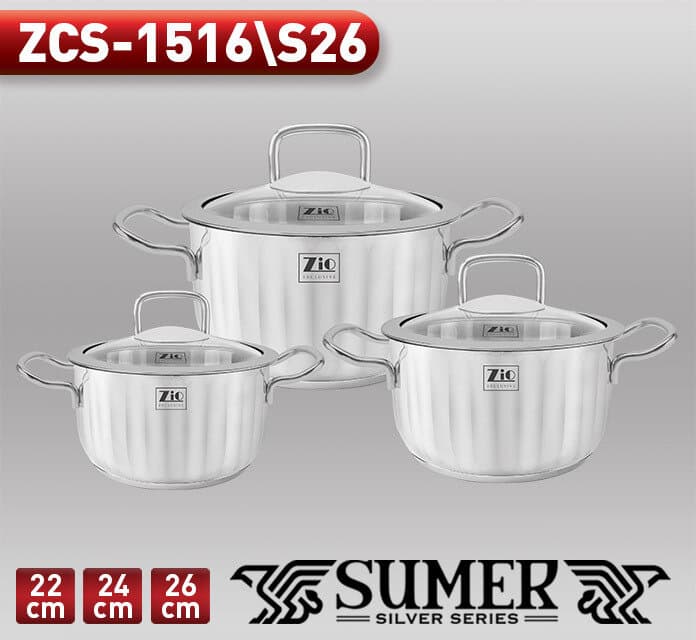 Zio SS Casserole Set - ZCS-1516\S26 (Silver) — photo 2