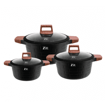 Zio Aluminium Casserole Set - ZCS-8536\S26 (Black)