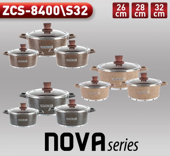 Zio Aluminium Casserole Set - ZCS-8400\S26 (Gray) — photo 2