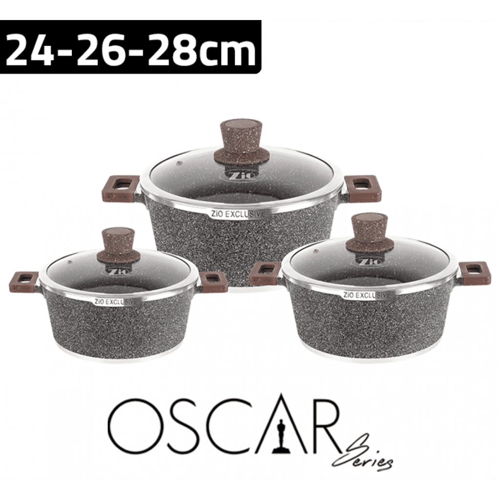 Zio Aluminium Casserole Set - ZCS-8200\S26 (Gray) 1