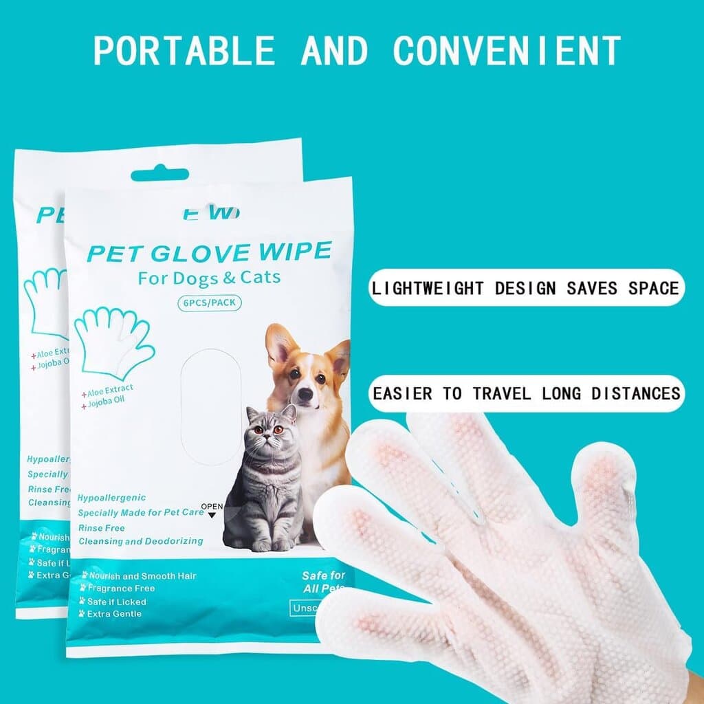 Pet Glove Wipes - 6pcs 2