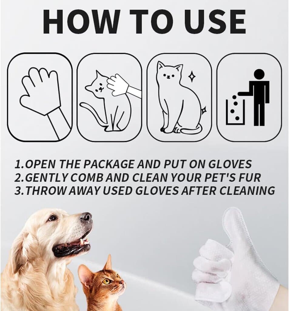 Pet Glove Wipes - 6pcs 5