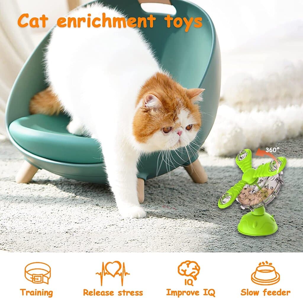 Interactive Cat Feeder Toy Light Green 3