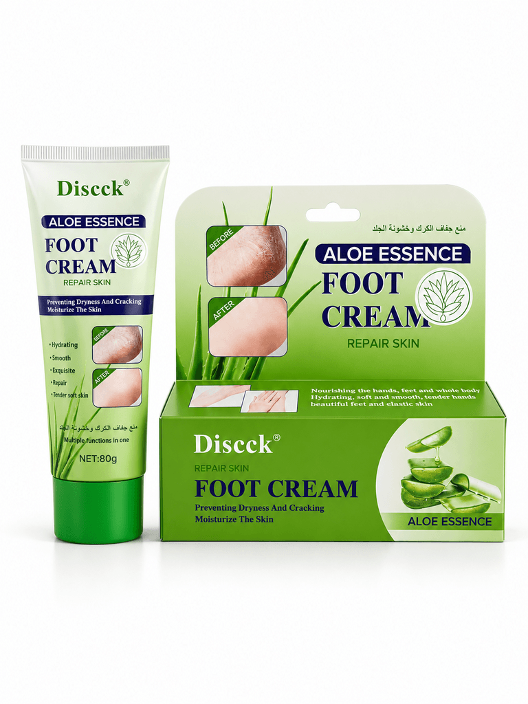 Discck Aloe Essence Foot Cream Hydrating & Repairing Formula for Peeling Skin (80g) 1