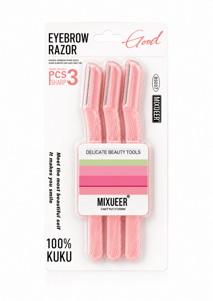 Mixueer Precision Eyebrow Razor Set - 3-Piece Beginner-Friendly Shaper Tool 1