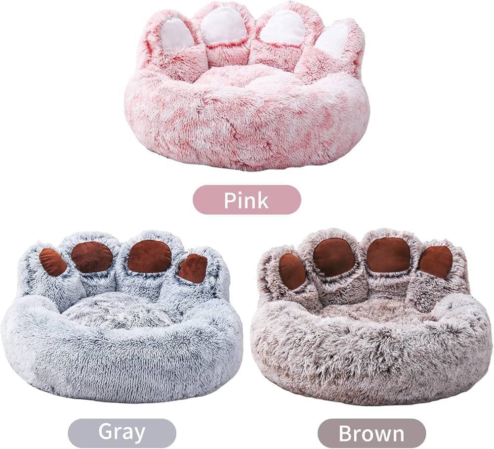 Paws-Shaped Bed Brown & White - 50cm — photo 2