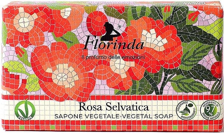 Florinda Toilet Soap 'Italian Mosaic. Wild Rose'